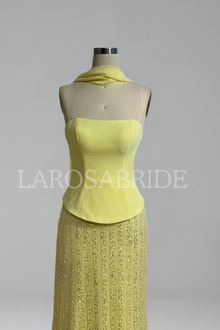 Elegant Strapless Gown with Cape Detail-Larosabride