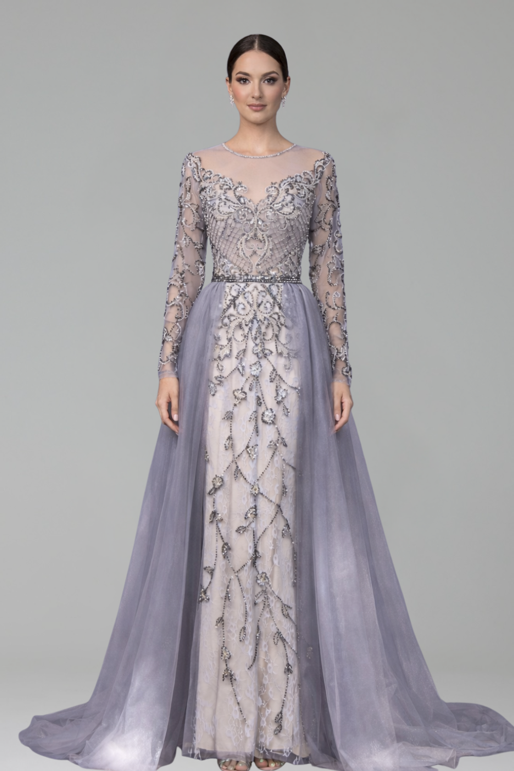 Beaded Mermaid Evening Dress - LAROSABRIDE