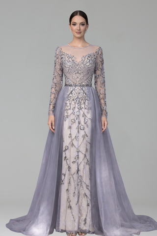 Beaded Mermaid Evening Dress - LAROSABRIDE