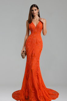 Ornate Embellished Mermaid Evening Gown - LAROSABRIDE
