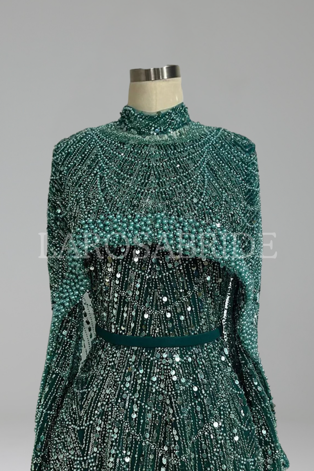 Hijab Cape A-Line Dress-Larosabride