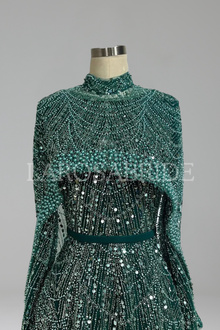 Hijab Cape A-Line Dress-Larosabride