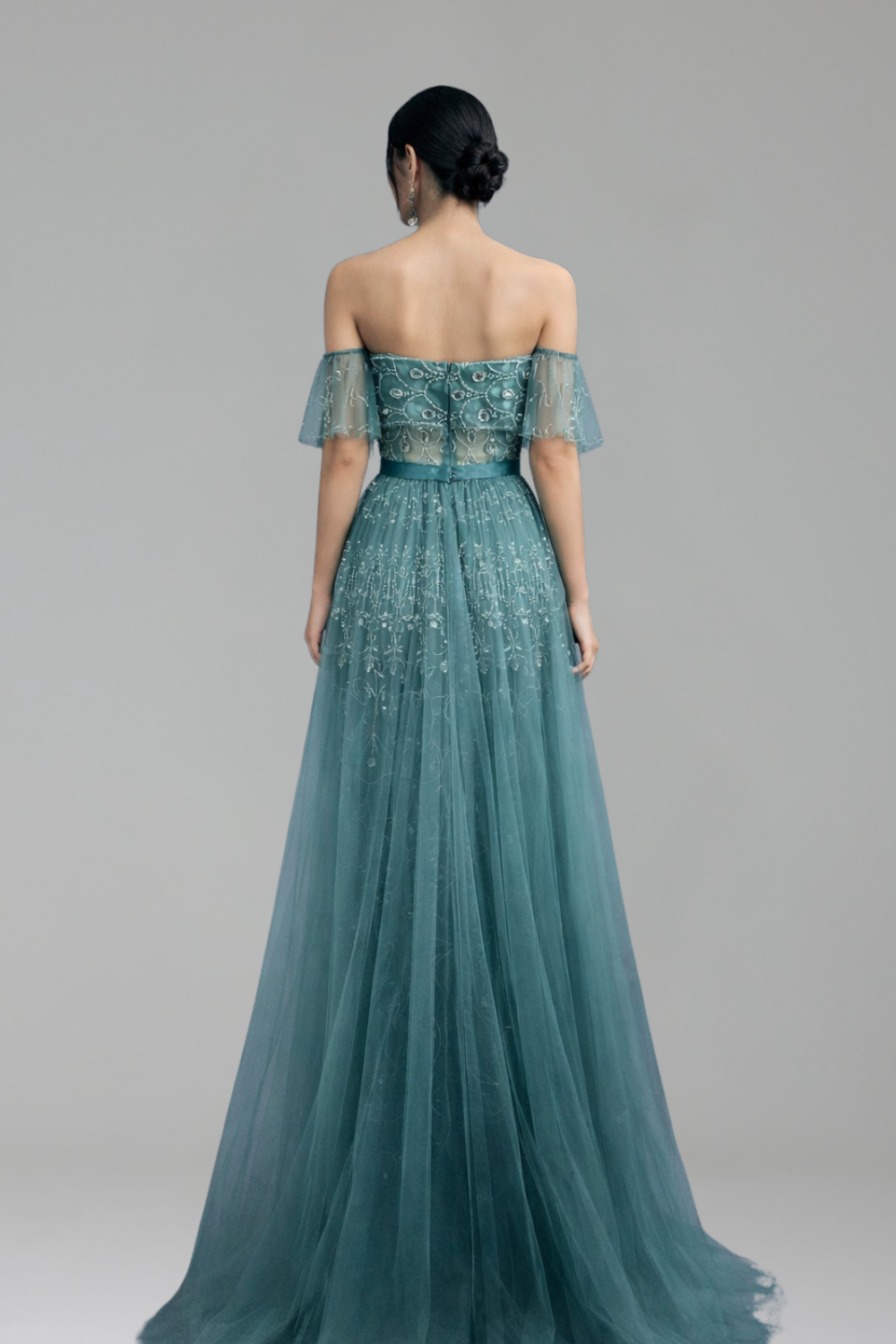Beaded Mermaid Overskirt Dress - LAROSABRIDE