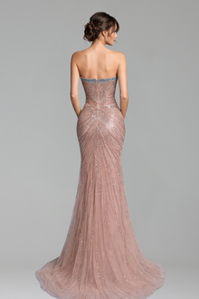 Strapless Mermaid High-Split Dress - LAROSABRIDE