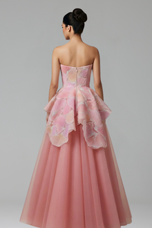3D Floral Appliqu� Sparkly Tulle Dress - LAROSABRIDE