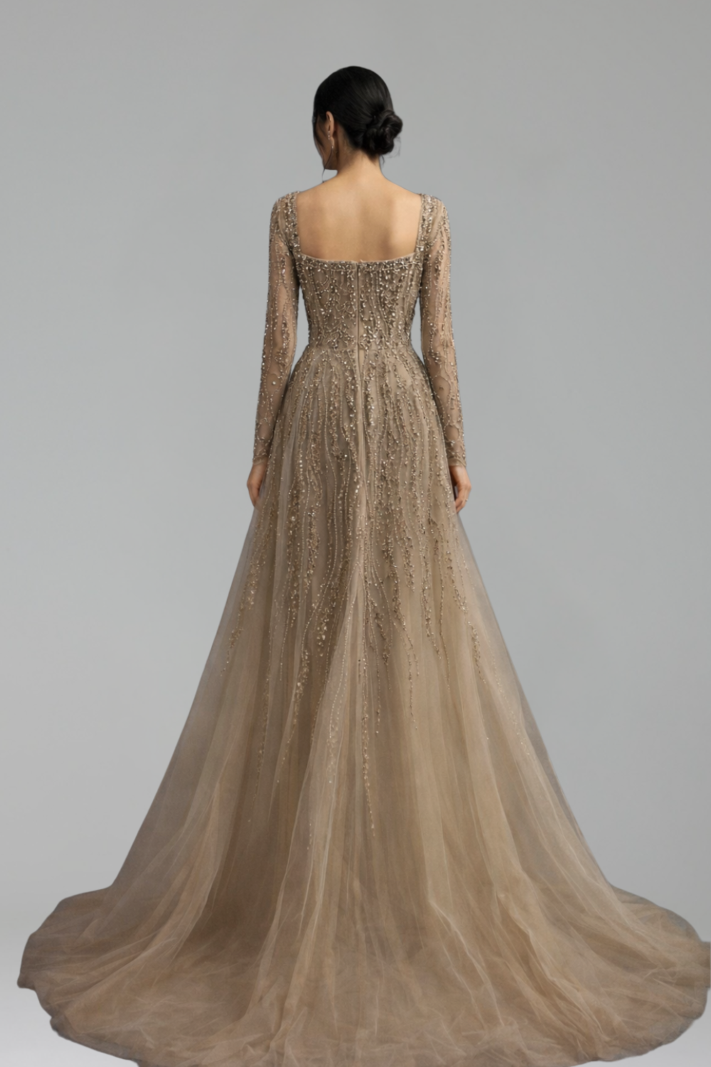 Beaded Mermaid Overskirt Gown - LAROSABRIDE