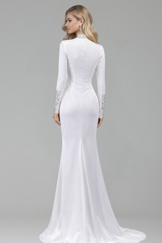 Satin Split Mermaid Evening Gown