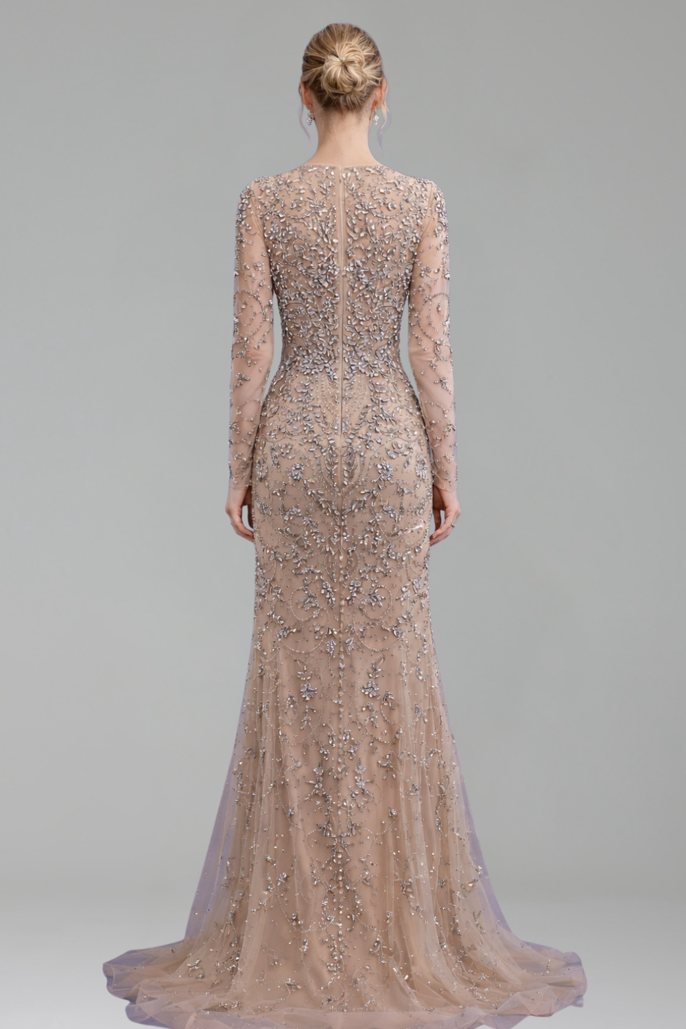 Beaded Crystal Mermaid Gown - LAROSABRIDE