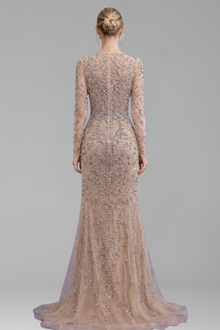 Beaded Crystal Mermaid Gown - LAROSABRIDE