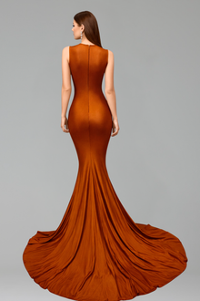 High Slit Embroidered Mermaid Gown - LAROSABRIDE