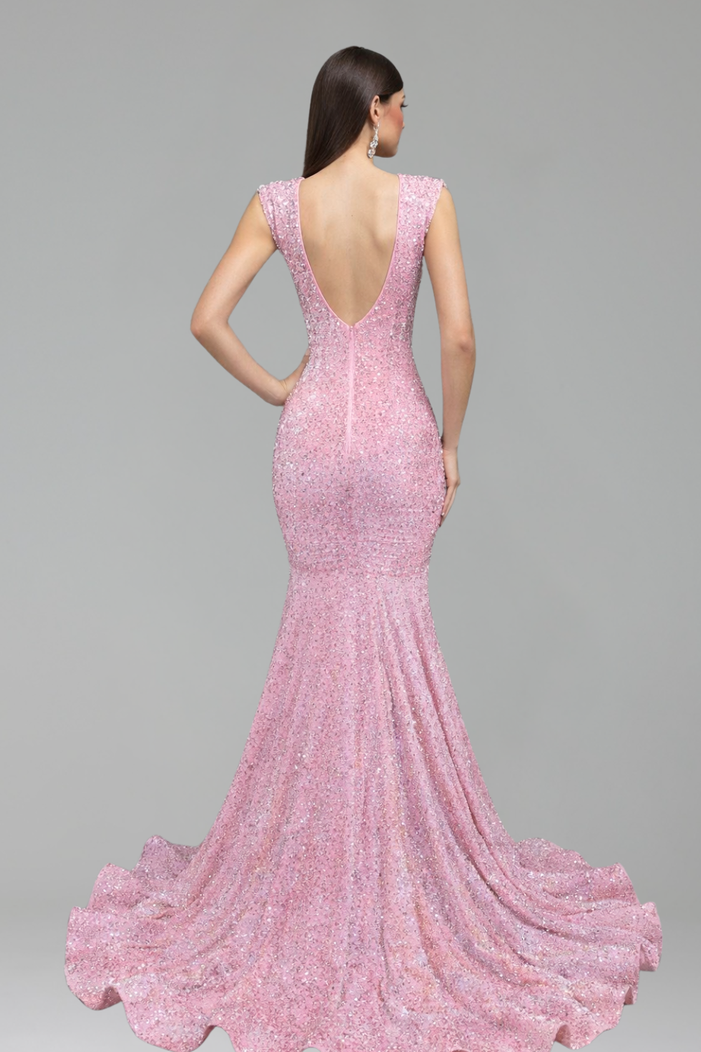 Illusion Embellished Cutout Mermaid Gown - LAROSABRIDE