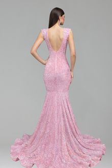 Illusion Embellished Cutout Mermaid Gown - LAROSABRIDE
