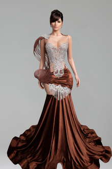 Illusion Cutout Tassel Mermaid Dress - LAROSABRIDE