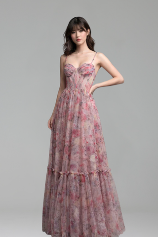 2025 Customized Pink A-Line Ruffle Tiered Prom Dress Larosabride 2025 Customized Pink A-Line Ruffle Tiered Prom Dress Larosabride
