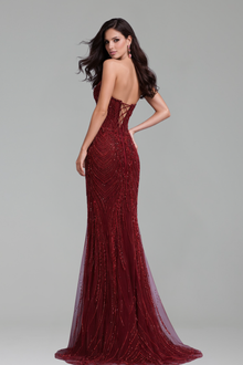 Beaded Strapless Mermaid Evening Dress - LAROSABRIDE
