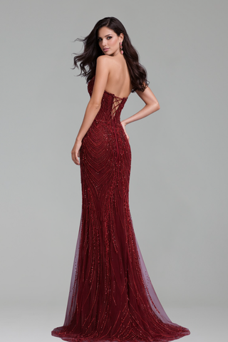 Beaded Strapless Mermaid Evening Dress - LAROSABRIDE