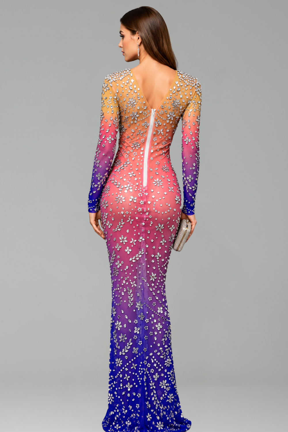 Crystal Ombre Illusion Gown - LAROSABRIDE