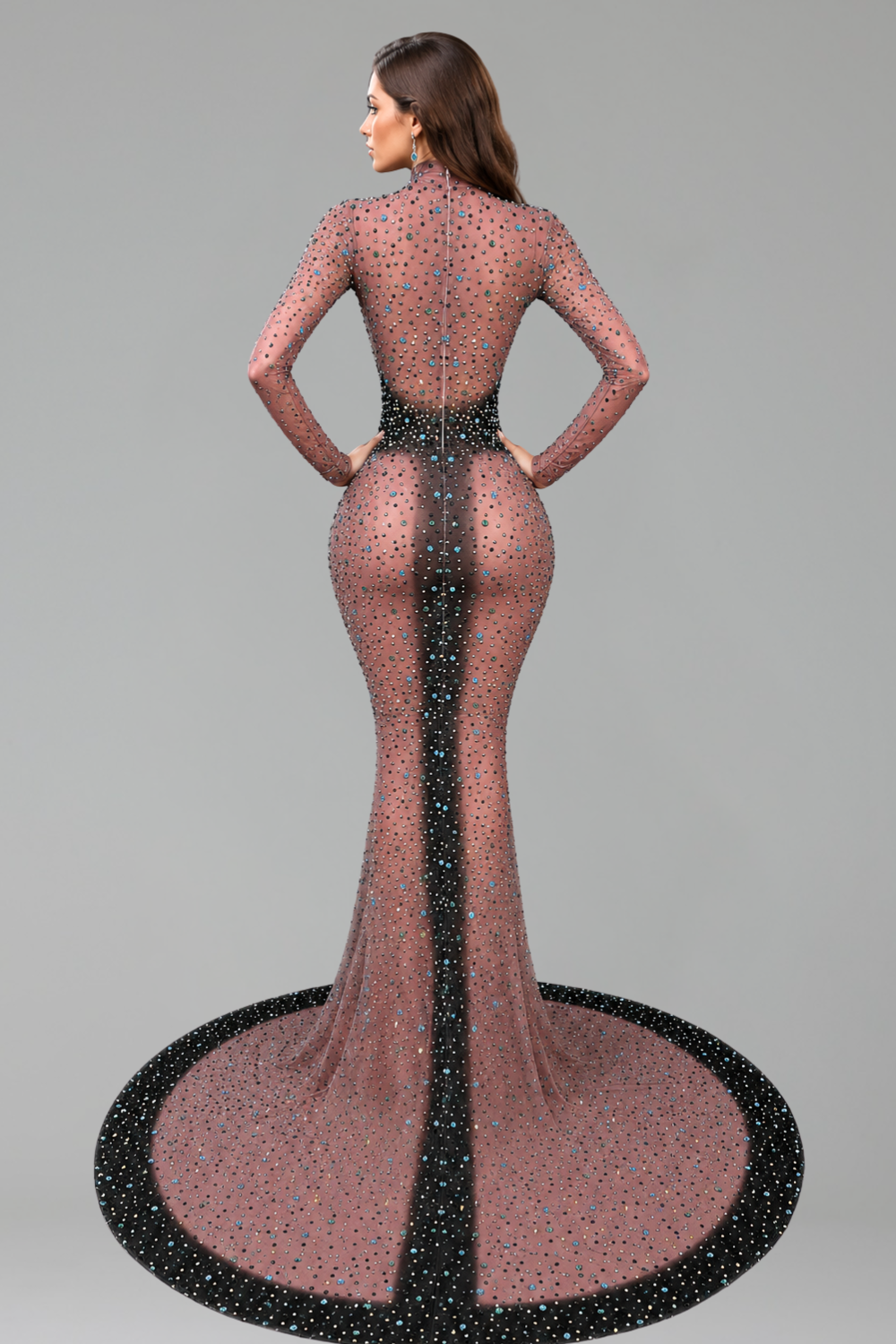 Cutout Crystal Mermaid Gown - LAROSABRIDE