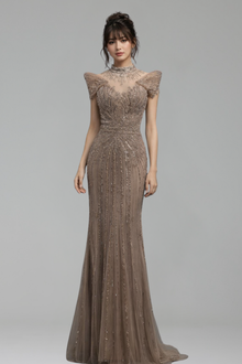 High-Neck Mermaid Dress - LAROSABRIDE