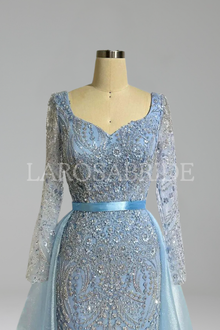 Sweetheart Beaded Overskirt Dress-Larosabride