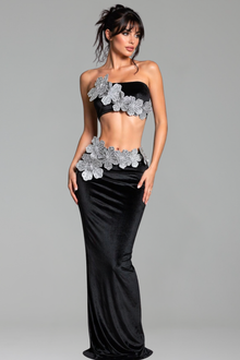 Crystal Floral Strapless Two-Piece Gown - LAROSABRIDE