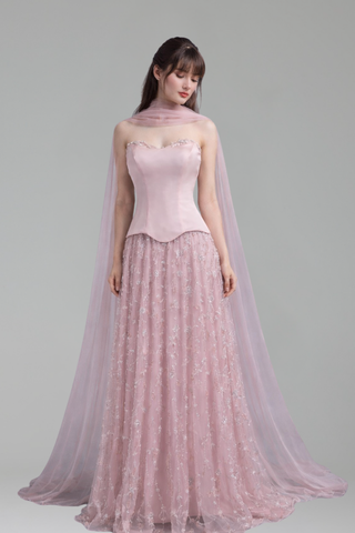 Beaded Dress A-Line Gown - LAROSABRIDE