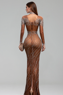 Crystal Cascade Illusion Gown - LAROSABRIDE
