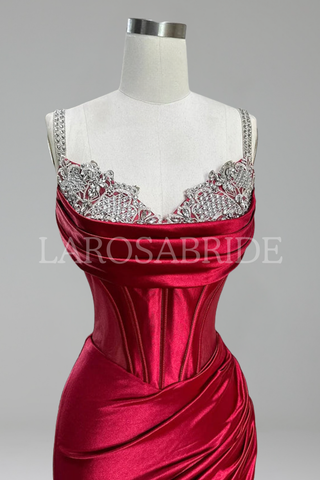 Draped Satin Corset Gown