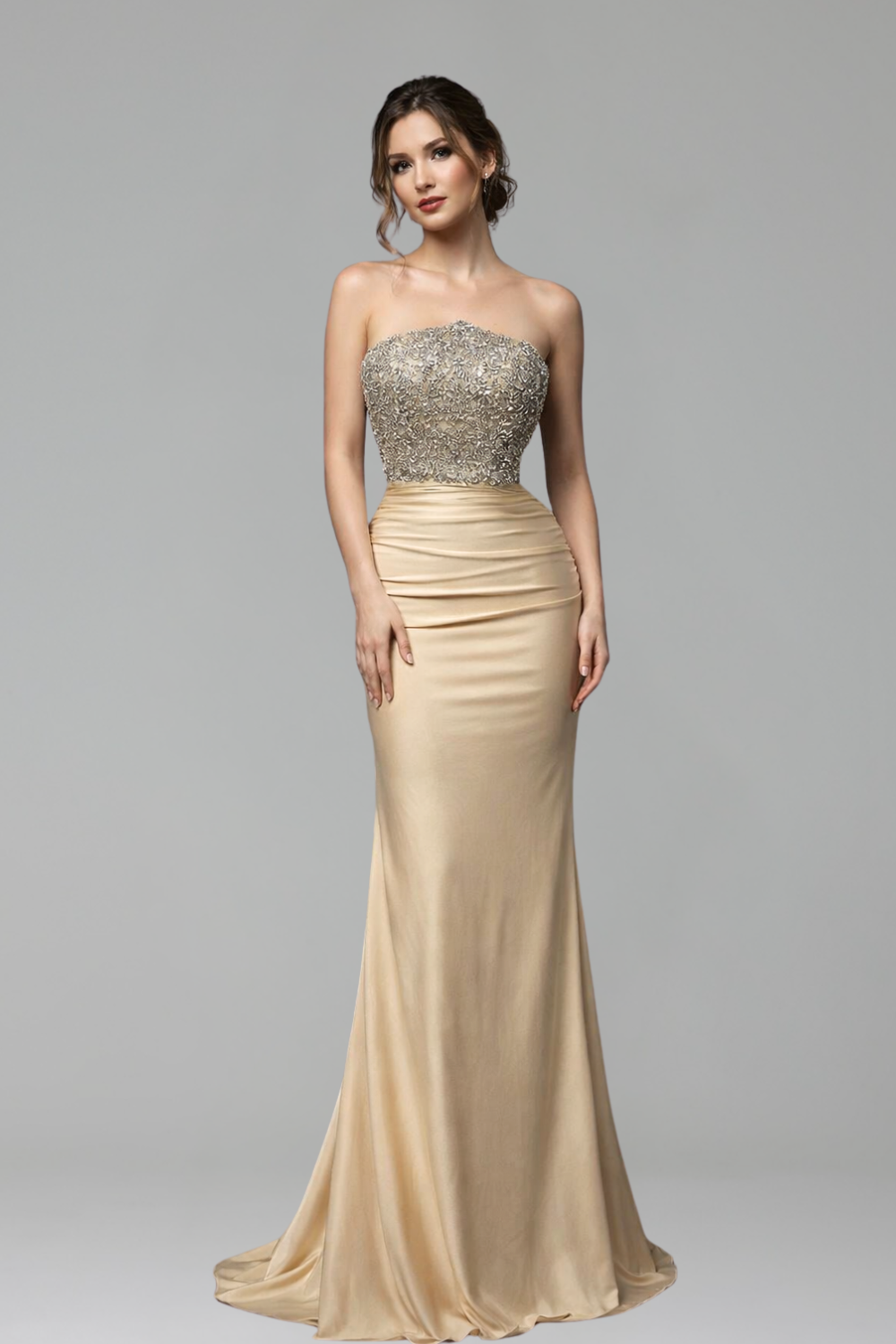 Gold Mermaid Beaded Gown - LAROSABRIDE