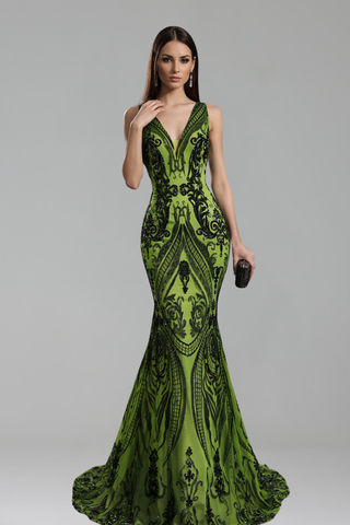 Ornate Embellished Mermaid Evening Gown - LAROSABRIDE