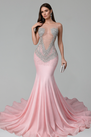 Beaded Strapless Mermaid Gown - LAROSABRIDE