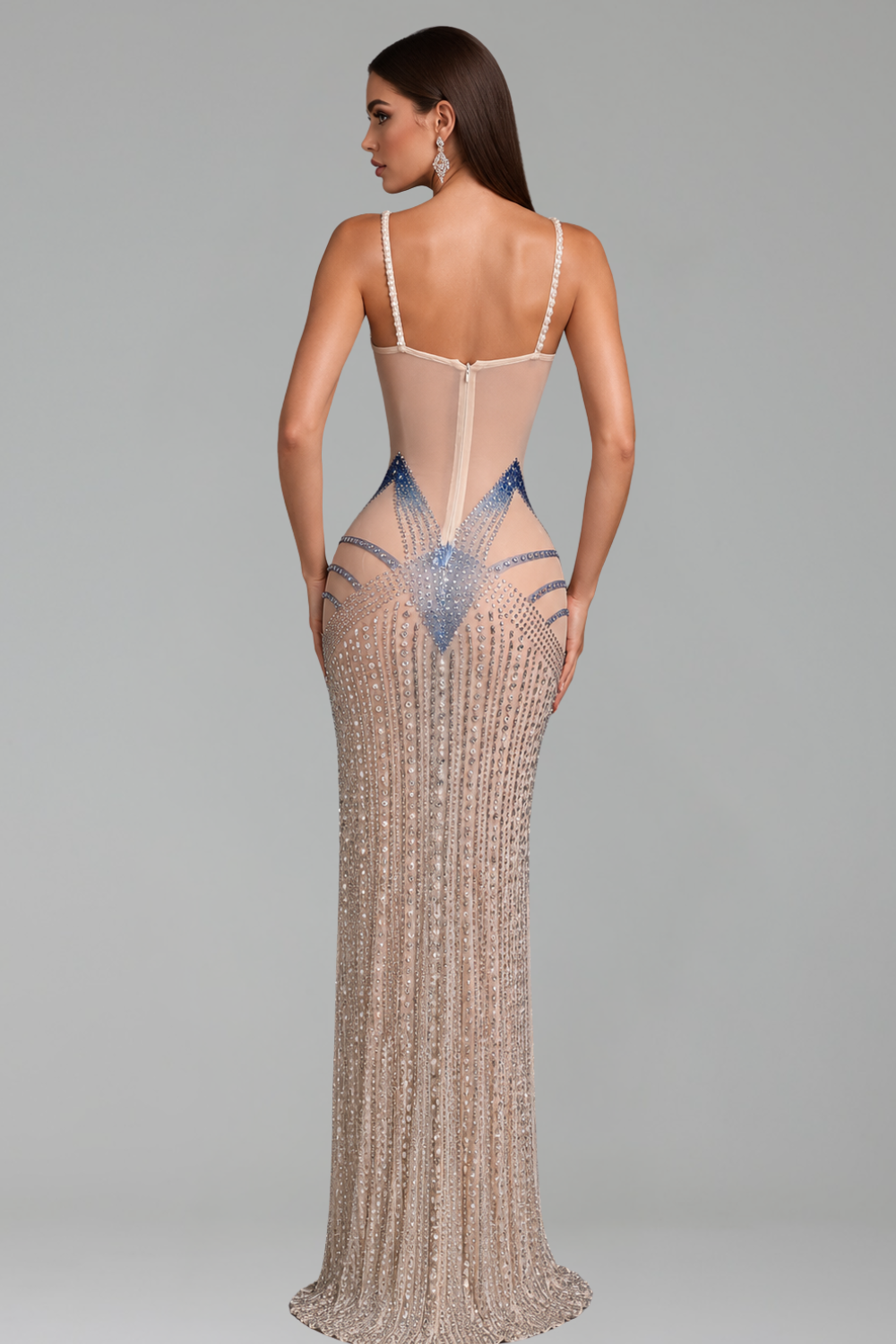 Crystal Corset Column Gown - LAROSABRIDE