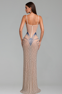 Crystal Corset Column Gown - LAROSABRIDE