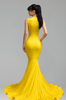 Embellished Sheer Corset Mermaid Gown - LAROSABRIDE