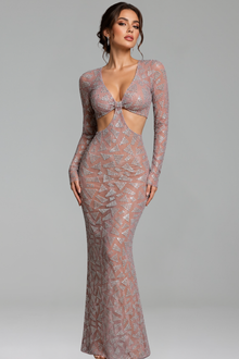 Geometric Crystal Cutout Gown - LAROSABRIDE