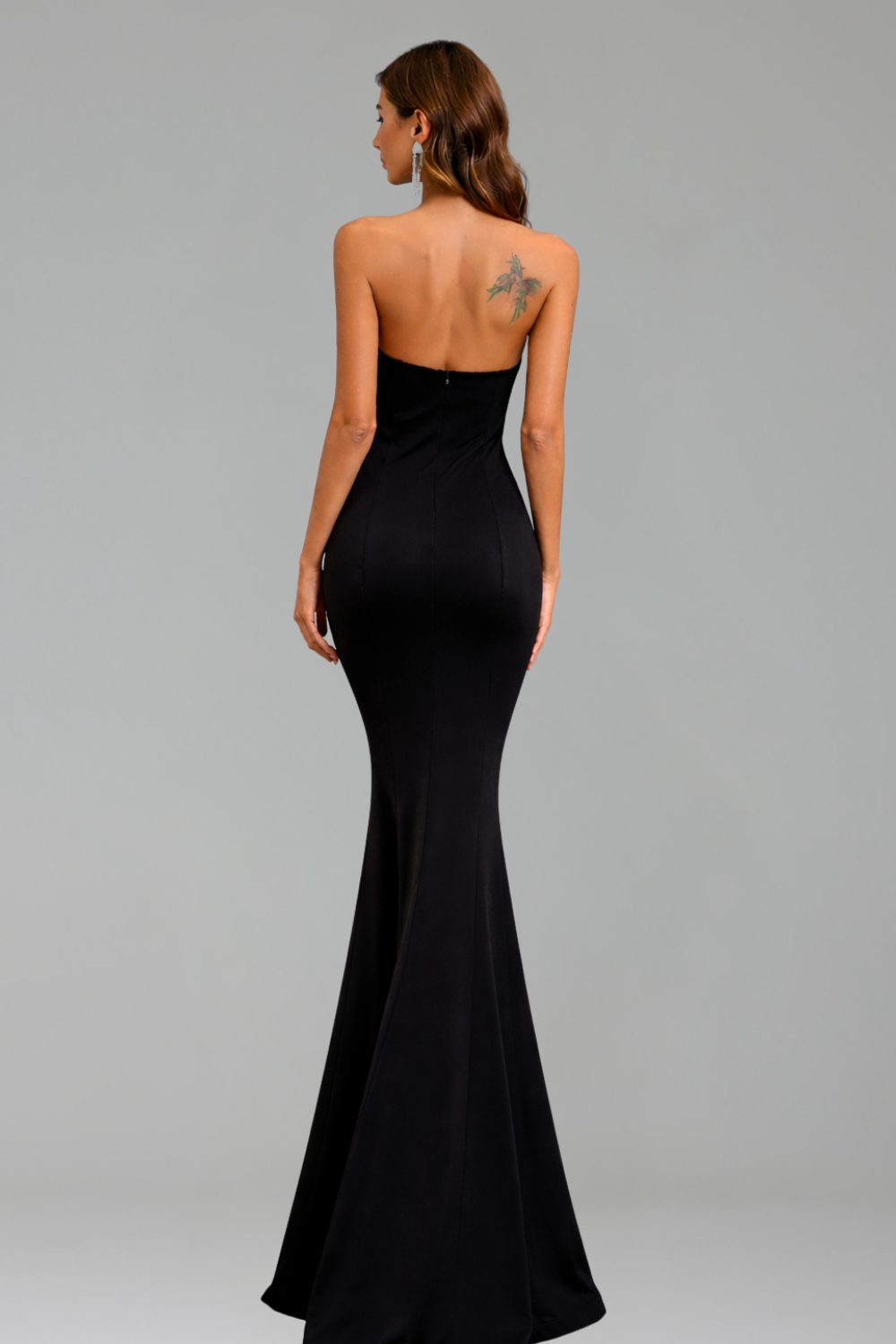 Off-Shoulder Bow Mermaid Dress-Larosabride