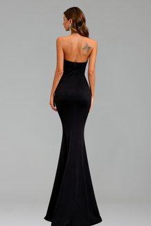 Off-Shoulder Bow Mermaid Dress-Larosabride