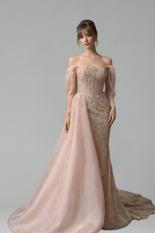 Pearl Beaded Mermaid Dress - LAROSABRIDE