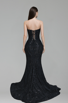 Embellished Slit Mermaid Dress - LAROSABRIDE