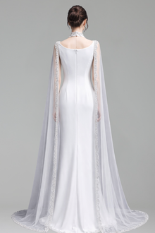 Cape-Sleeve Beaded Dress - LAROSABRIDE