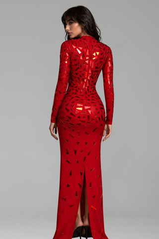 Geometric Mirror Bodycon Gown