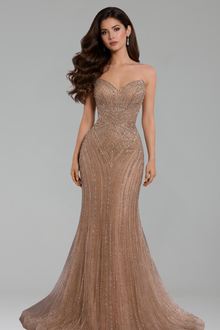 Strapless Beaded Mermaid Dress - LAROSABRIDE