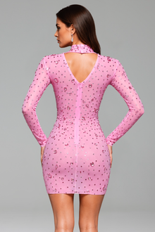 Crystal Embellished Cutout Mini Dress - LAROSABRIDE