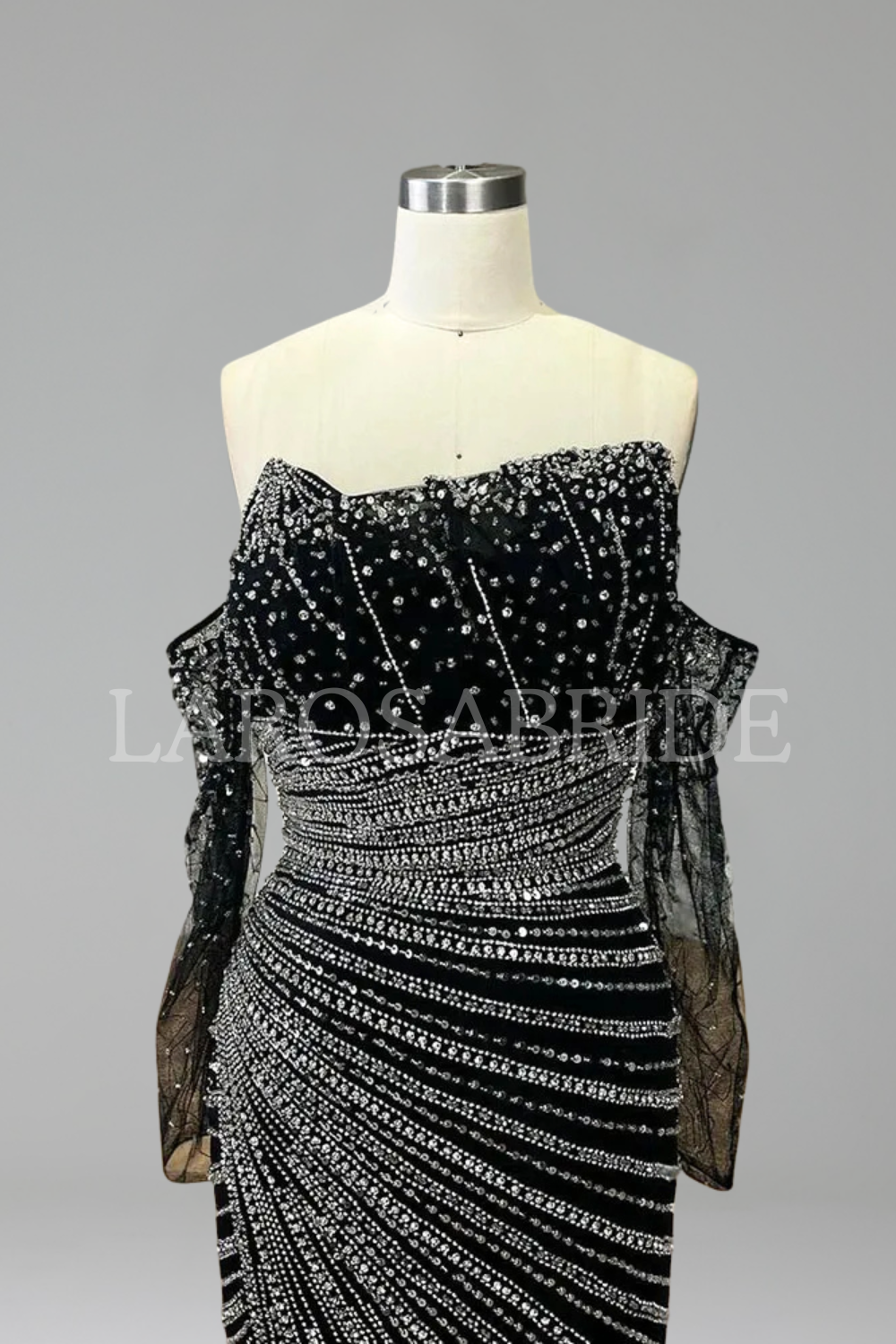 Strapless Beaded Mermaid Dress-Larosabride