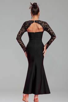 Lace Long-Sleeve Bandage Gown-Larosabride