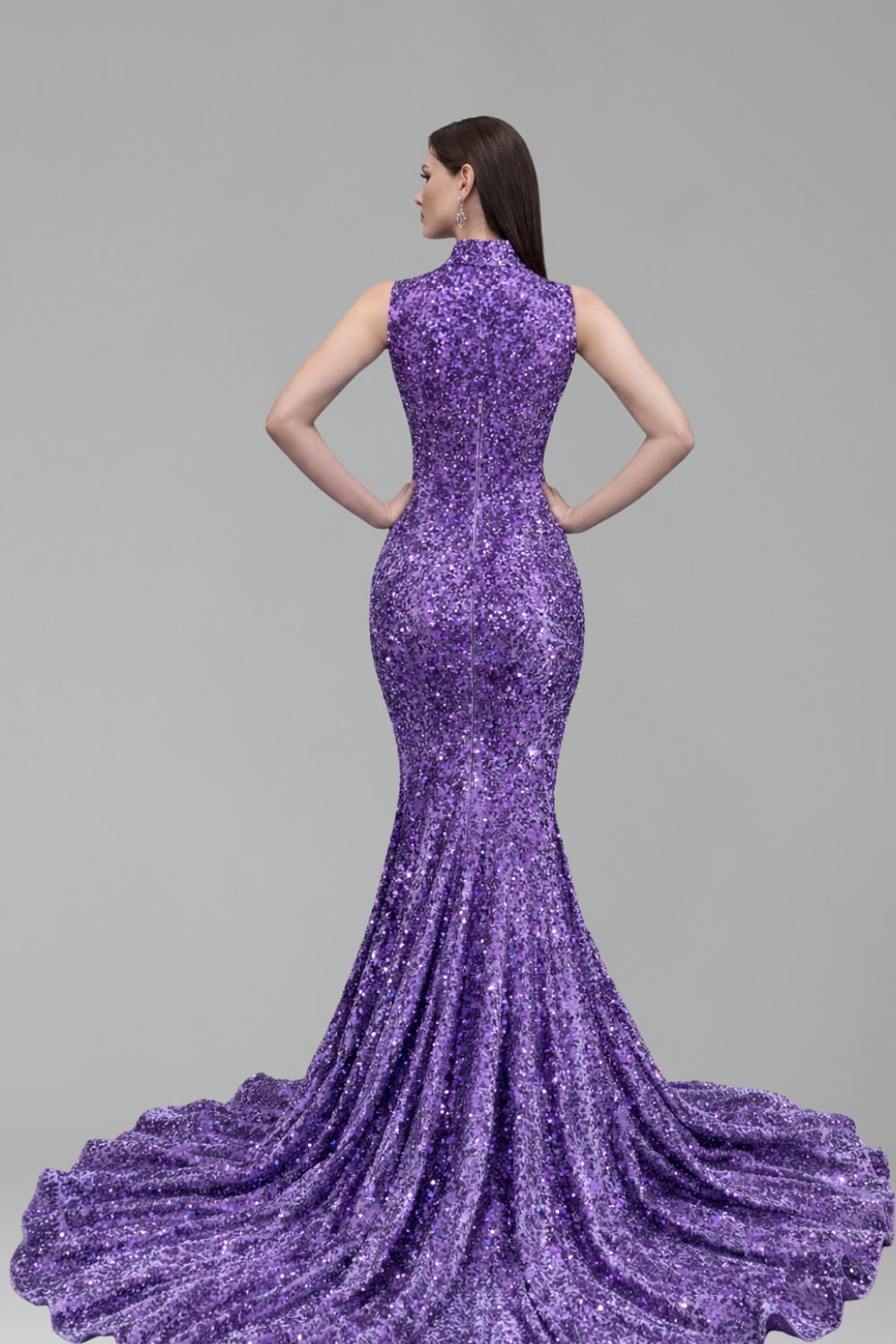 Halter Illusion Sequin Mermaid Gown - LAROSABRIDE