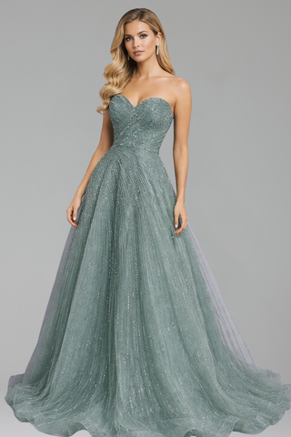 Beaded A-Line Evening Gown
