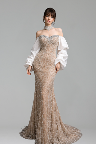 Beaded Mermaid Formal Dress - LAROSABRIDE