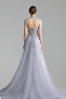 Beaded Tassel Overskirt Gown - LAROSABRIDE