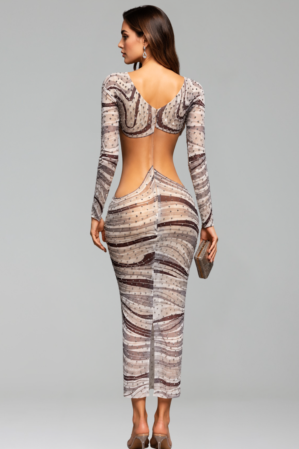 Crystal Wave Cutout Gown - LAROSABRIDE
